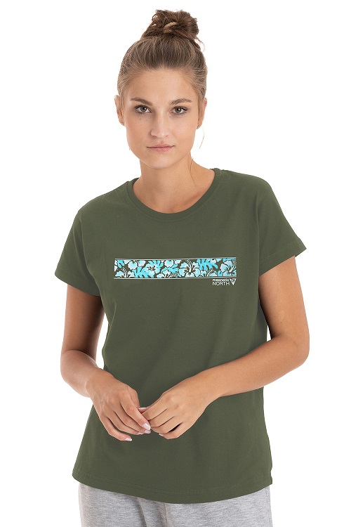 ΜΠΛΟΥΖΑ MAGNETIC NORTH FLOWERS WMN'S T-shirt *22029*100% cotton